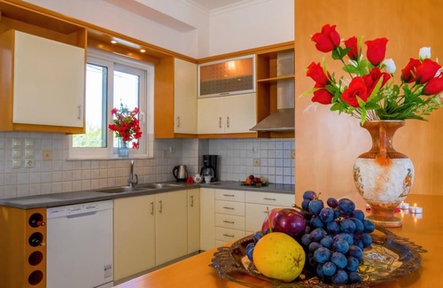 Pitharion Other | Villa Afroditi near Airport with Pool, Free Wi Fi, Souda Bay Views, Garden Oasis