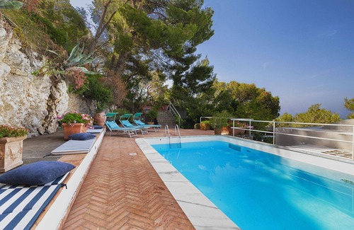 Anacapri Villa | Villa Polifemo with Swimming Pool, Sea View, Terrace and Garden