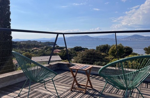 Giens Villa | Villa Presqu'ile de Giens 8people swimming pool rooftop exceptional sea view