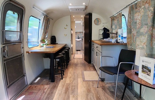 Mill Spring House | Vintage camper near the creek, short walk to pool and playground, gas grill, sleeps 5.