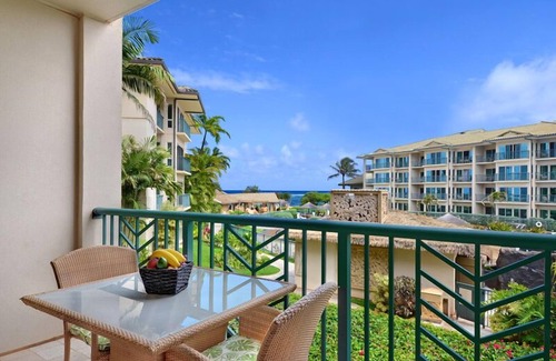 Wailua Condo | Waipouli Beach Resort B202 - Partial Ocean View Suite - Pool, Waterslides & AC!