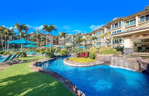Wailua Condo | Waipouli Beach Resort B202 - Partial Ocean View Suite - Pool, Waterslides & AC!