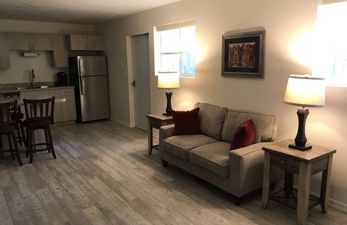 Whitefish Apartment | Walk out into the woods from this studio apartment located close to state lands.