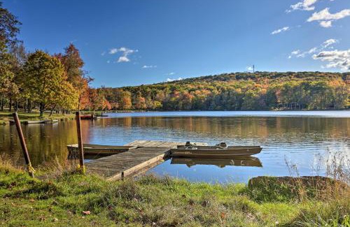 Locust Lake Village House | Walk to Lake and Beach Pocono Cabin with Fire Pit