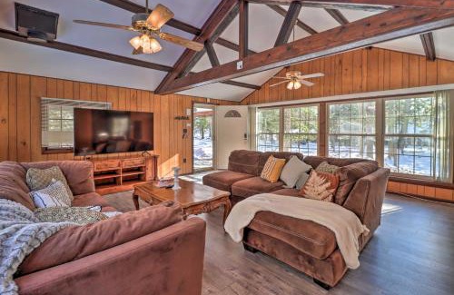 Lake Harmony House | Walk to Lake Harmony Home with Hot Tub and Fire Pit