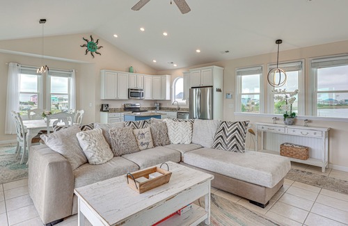 Surf City Cottage | Walk to Surf City Beach: Ocean-view Home w/Decks!
