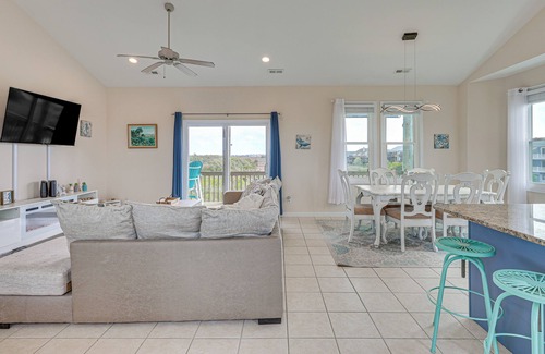 Surf City Cottage | Walk to Surf City Beach: Ocean-view Home w/Decks!