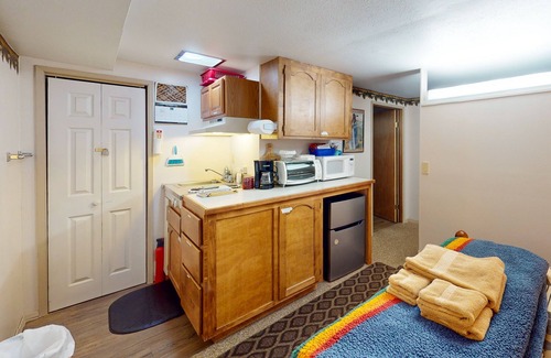 Joseph Apartment | Wallowa Lake historic studio with private deck, mountain view, & nearby pond