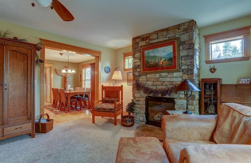 Hood River House | Wanderlust with Rustic Stone Fireplace