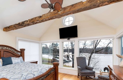 Amesbury House | Watch Eagles Soar at RiverBend: Waterfront Luxury suites, gourmet kitchen Fast WiFi