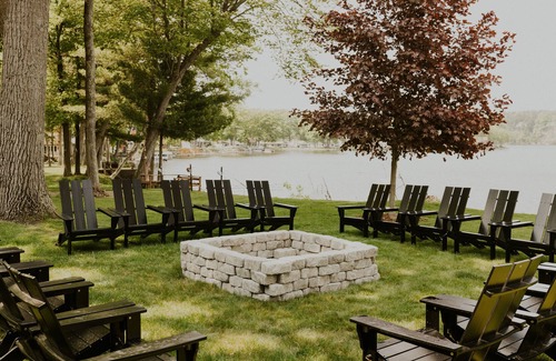 Newaygo House | Waterfront 4 bdr Home w/Hot tub, Golf Sim., and Pickle ball!