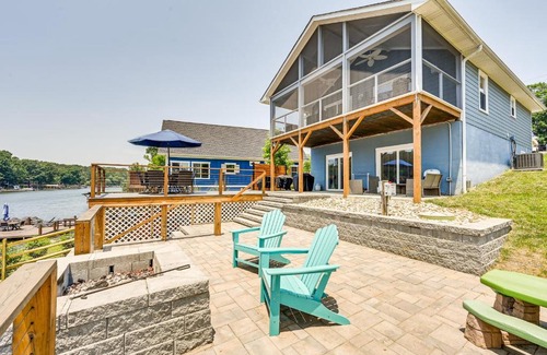 New London House | Waterfront Badin Lake Getaway Boat Dock, Fire Pit