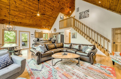 Mineral House | Waterfront cabin with private dock, hot tub, sundeck, outdoor areas, & W/D