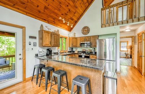 Mineral House | Waterfront cabin with private dock, hot tub, sundeck, outdoor areas, & W/D