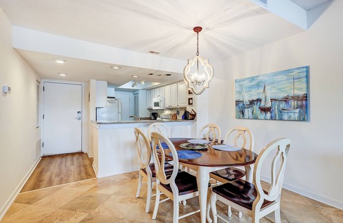 Shelter Cove Condo | Waterfront condo with walkable locale, central AC, washer/dryer, & shared pool