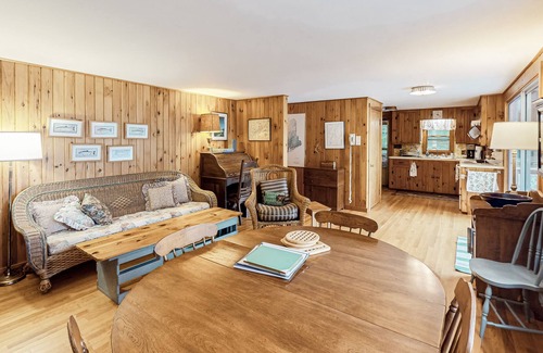 Nobleboro House | Waterfront, dog-friendly home on Damariscotta Lake with dock, views & deck