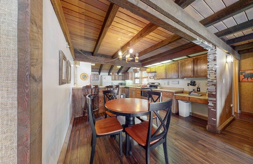 Joseph House | Waterfront dog-friendly home with lake view, private dock, deck, fireplace