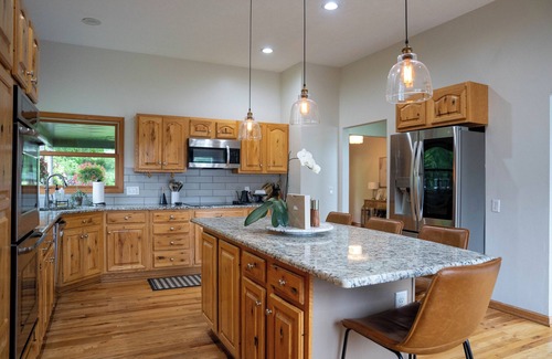 Battle Creek House | Waterfront Family Lake House Lux Decor, Electric Fire Pit + More