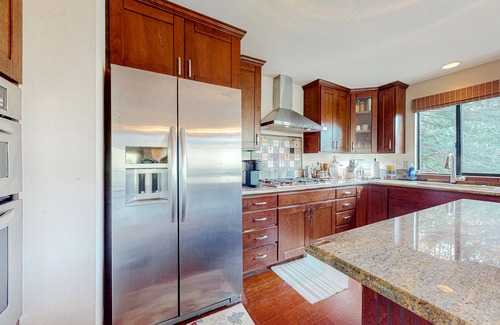 Guerneville Cabin | Waterfront home on the Russian River with gorgeous view, dock, kayaks & canoe