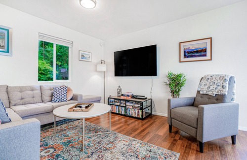 Langley House | Waterfront Home with High-Speed WiFi, Bay View, Electric Fireplace, and W/D