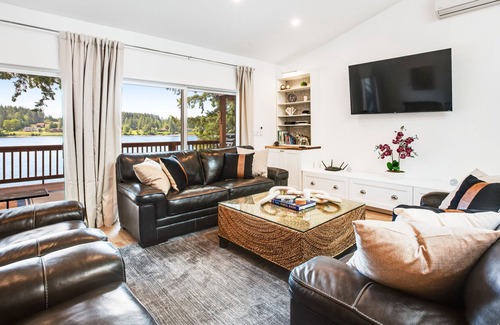 Agate House | Waterfront home with hot tub, dock, private beach access, & 2 kayaks