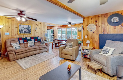 West Newfield House | Waterfront home with kayaks, paddleboat, swimming beach access, alfresco dining