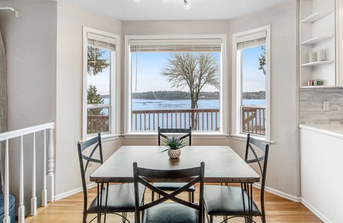 Olympia House | Waterfront home with large deck, gorgeous views, WiFi, & gas and wood fireplaces