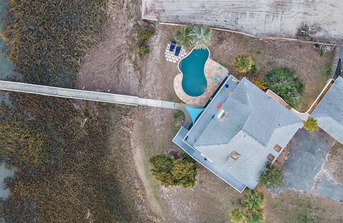 Isle of Palms House | Waterfront Isle of Palms Home w/Pool, Dock and Large Deck: Incredible Sunsets