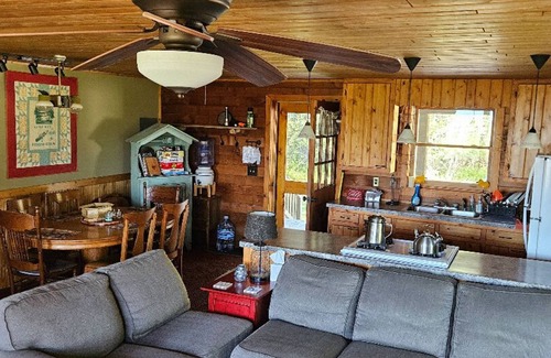 Drummond House | Waterfront Log Home & Bunkhouse, 300' Scott's Bay, Boat Access w Dock & Hunting,