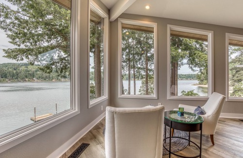 Olympia House | Waterfront retreat on 1.4 forested acres with amazing views & private dock
