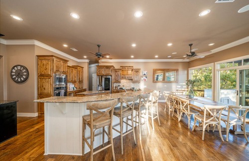 Hot Springs Village House | ☀️Waterfront 5000 sq. ft. on cove, boat dock & 2 large decks, Media & Game Room.