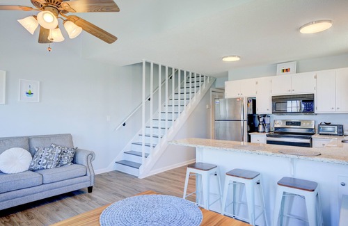North Topsail Beach House | Waterfront duplex with sound views, community pool, deck, washer/dryer, AC