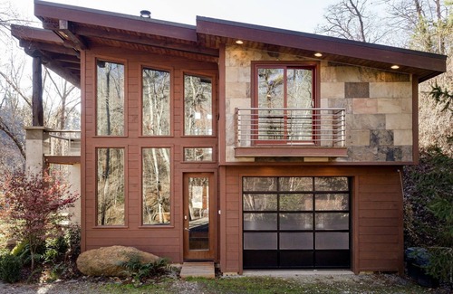 Bryson City Cabin | Watershed 03 - Free Train Tours + Custom Modern Luxury Cabin + Beautiful Sunset