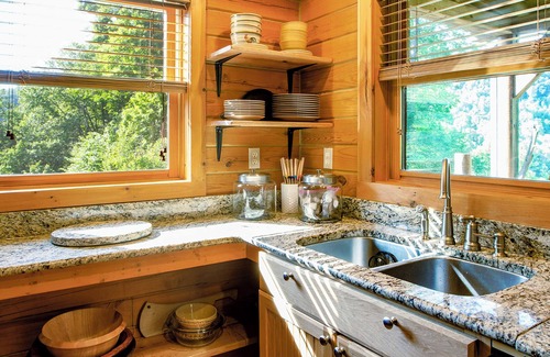 Saluda Cabin | Whispering Falls Cabin - hot tub, views, 15 acres, minutes from Main St.