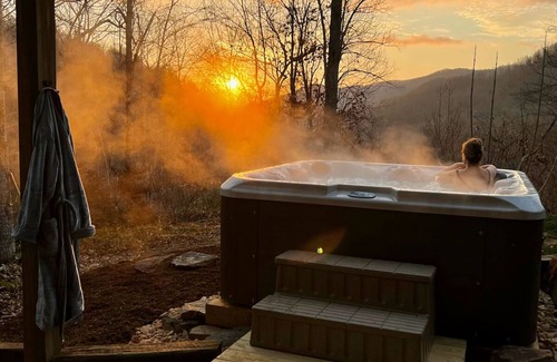 Saluda Cabin | Whispering Falls Cabin - hot tub, views, 15 acres, minutes from Main St.