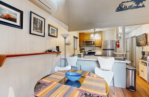 Fish Camp House | Wilderness upgraded duplex with wood fireplace, balcony, & shared EV charger