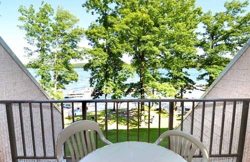 Thayerville Condo | Will O' The Wisp 309B: Lakefront One Bedroom Condo, Queen Beds, Fireplace!
