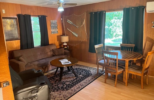 Mountain Home Cabin | Wooded Bliss Bungalow at Fish & Fiddle Family Resort & Extended Stay
