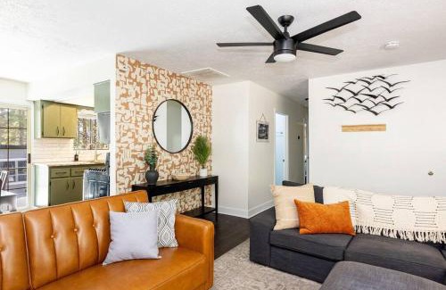 Kachina Village House | Wooded Oasis, Hot Tub, Fenced Yard, Chic Design