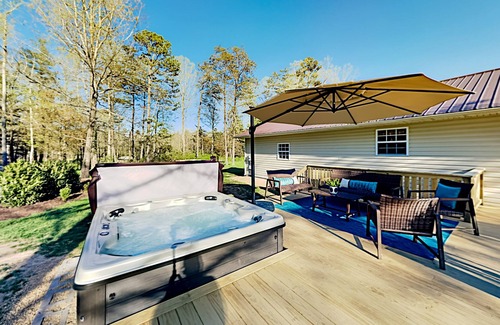 Arden House | Wooded Valley Oasis | Private Hot Tub, Firepit, Alfresco Dining | Near Trails