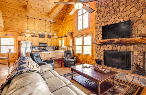 Necowa Cove Cabin | Woodsy, Dog-Friendly Cabin w/Lake & Mountain Views, Private Hot Tub, & Grill