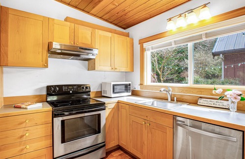 Langley Cottage | Woodsy studio with high-speed WiFi, gas fireplace, and shared grill
