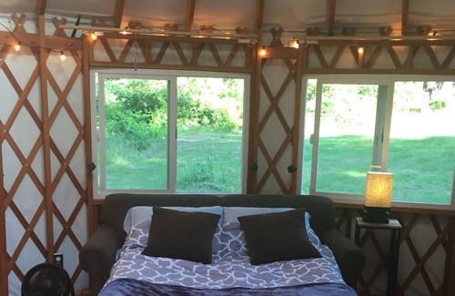 Fieldbrook House | YURT with Sauna & Treehouse set in the Redwoods & Meadows at Private Family Farm