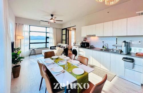 Downtown Kota Kinabalu Apartment | Zeluxo #JQ01 Jesselton Quay Tower 2 Level 10-2BR 2 Bath, Seaview