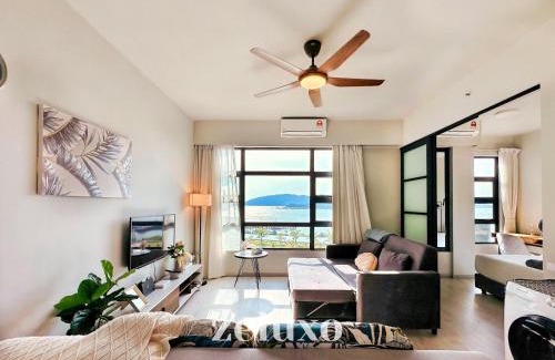 Downtown Kota Kinabalu Apartment | Zeluxo #JQ01 Jesselton Quay Tower 2 Level 10-2BR 2 Bath, Seaview