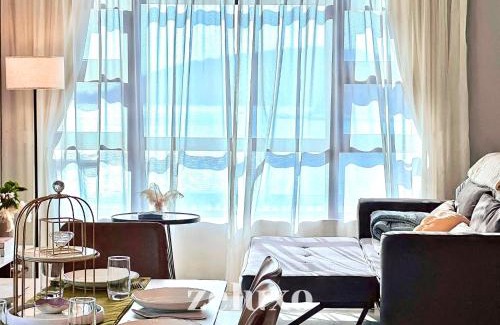 Downtown Kota Kinabalu Apartment | Zeluxo #JQ01 Jesselton Quay Tower 2 Level 10-2BR 2 Bath, Seaview