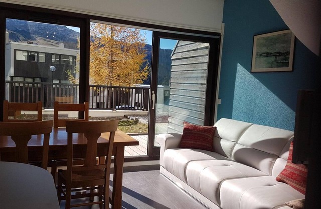 100m from ski slopes, 1st floor, swimming pool, sauna, terrace, tv, ski locker, 40m², Flaine