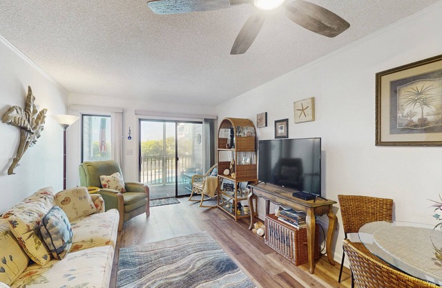 1st floor oceanside condo at Island Beach with balcony & shared outdoor pools