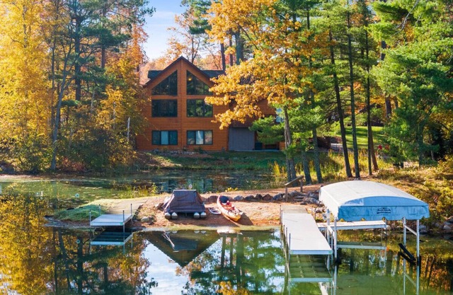 6000 sq ft Whitefish Lake Chain home with year around hot tub & gym!