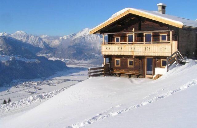 Alpine hut with terrace and panoramic view